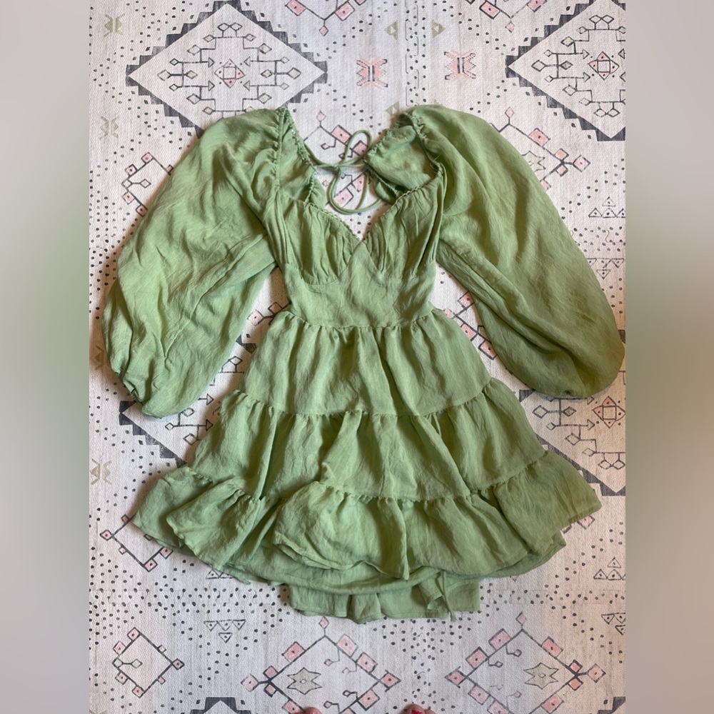 Size S Princess Polly backless summer dress in green